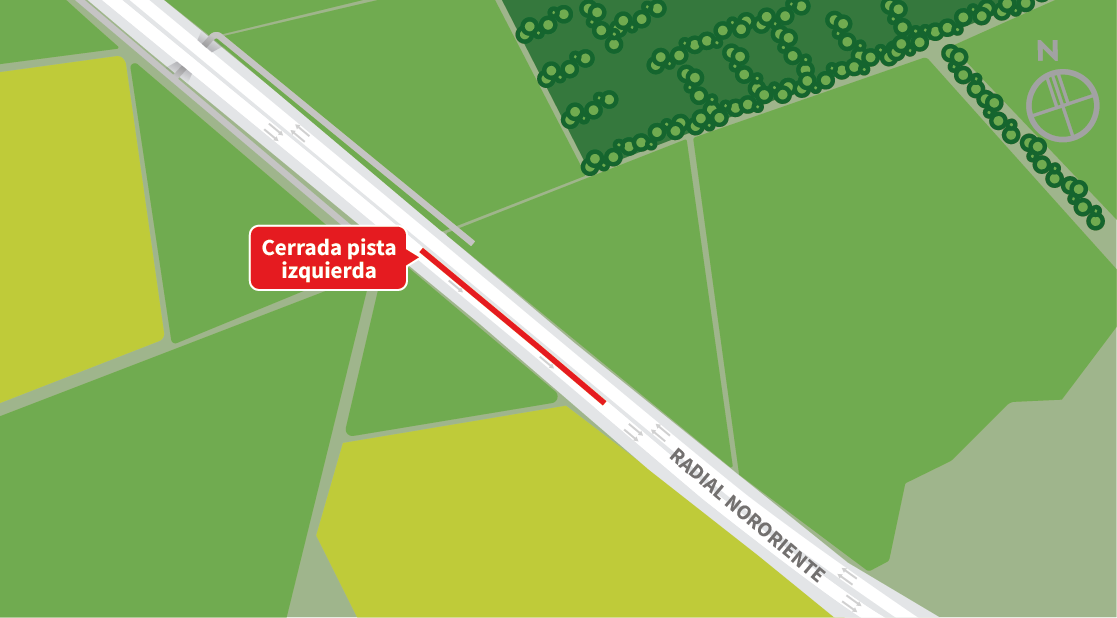 Cierre pista izquierda al oriente, sector Puente Estero Los Patos, Colina