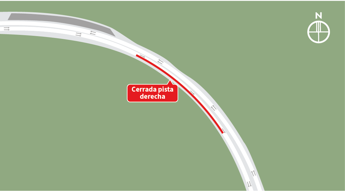 Cierre pista derecha al oriente, sector Paso Superior Huechuraba, Colina